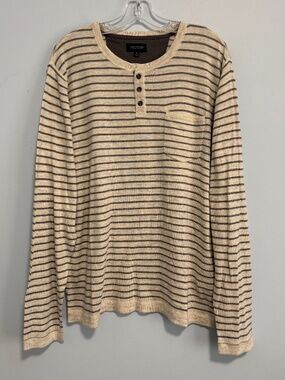 Lucky Brand Men’s Wool/ Cotton Striped Soft Sweater Size XL